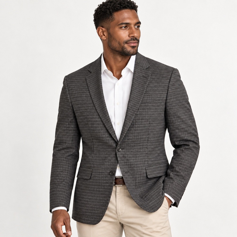 NWT Jos A Bank Travel Tech Wool Blend Sport Coat Mens 41R Charcoal Slim Fit